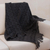 Throw blanket, 'Smoky Black Diamonds' - Throw Blanket with Diamond Motifs in Smoke and Black (image 2) thumbail