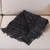 Throw blanket, 'Smoky Black Diamonds' - Throw Blanket with Diamond Motifs in Smoke and Black (image 2b) thumbail