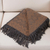 Throw blanket, 'Diamond Embrace' - Throw Blanket with Diamond Motifs in Slate and Spice (image 2b) thumbail