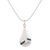 Chrysocolla pendant necklace, 'Sleek Drop' - Chrysocolla and Sterling Silver Pendant Necklace from Peru (image 2e) thumbail
