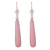 Opal dangle earrings, 'Beacons of Light' - Andean Silver Handcrafted Earrings with Natural Pink Opal (image 2a) thumbail
