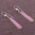 Opal dangle earrings, 'Beacons of Light' - Andean Silver Handcrafted Earrings with Natural Pink Opal (image 2c) thumbail