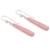 Opal dangle earrings, 'Beacons of Light' - Andean Silver Handcrafted Earrings with Natural Pink Opal (image 2e) thumbail