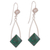 Chrysocolla dangle earrings, 'Forest Diamond' - Handcrafted Chrysocolla Dangle Earrings in Sterling Silver (image 2d) thumbail