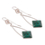 Chrysocolla dangle earrings, 'Forest Diamond' - Handcrafted Chrysocolla Dangle Earrings in Sterling Silver (image 2e) thumbail