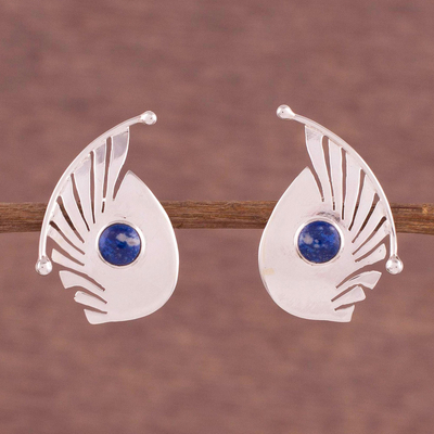 Lapis lazuli button earrings, Fantasy Curves