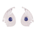 Lapis lazuli button earrings, 'Fantasy Curves' - Lapis Lazuli and Sterling Silver Button Earrings from Peru (image 2a) thumbail