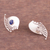 Lapis lazuli button earrings, 'Fantasy Curves' - Lapis Lazuli and Sterling Silver Button Earrings from Peru (image 2c) thumbail