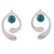 Chrysocolla drop earrings, 'Caress of an Angel' - Chrysocolla and Sterling Silver Drop Earrings from Peru thumbail