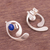 Lapis lazuli drop earrings, 'Caress of an Angel' - Lapis Lazuli and Sterling Silver Drop Earrings from Peru (image 2b) thumbail