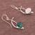 Chrysocolla dangle earrings, 'Crescent Eyes' - Chrysocolla and Sterling Silver Dangle Earrings from Peru