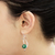 Chrysocolla dangle earrings, 'Crescent Eyes' - Chrysocolla and Sterling Silver Dangle Earrings from Peru
