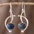 Lapis lazuli dangle earrings, 'Crescent Eyes' - Lapis Lazuli and Sterling Silver Dangle Earrings from Peru (image 2) thumbail