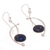 Lapis lazuli dangle earrings, 'Crescent Eyes' - Lapis Lazuli and Sterling Silver Dangle Earrings from Peru (image 2c) thumbail