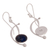 Lapis lazuli dangle earrings, 'Crescent Eyes' - Lapis Lazuli and Sterling Silver Dangle Earrings from Peru (image 2e) thumbail