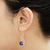 Lapis lazuli dangle earrings, 'Crescent Eyes' - Lapis Lazuli and Sterling Silver Dangle Earrings from Peru