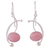 Opal dangle earrings, 'Crescent Eyes' - Pink Opal and Sterling Silver Dangle Earrings from Peru thumbail