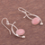 Opal dangle earrings, 'Crescent Eyes' - Pink Opal and Sterling Silver Dangle Earrings from Peru (image 2b) thumbail