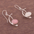 Opal dangle earrings, 'Crescent Eyes' - Pink Opal and Sterling Silver Dangle Earrings from Peru (image 2c) thumbail
