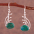 Chrysocolla dangle earrings, 'Elegant Eyes' - Chrysocolla and Sterling Silver Dangle Earrings from Peru (image 2) thumbail