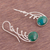 Chrysocolla dangle earrings, 'Elegant Eyes' - Chrysocolla and Sterling Silver Dangle Earrings from Peru (image 2b) thumbail