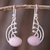 Opal dangle earrings, 'Elegant Eyes' - Pink Opal and Sterling Silver Dangle Earrings from Peru (image 2) thumbail