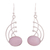 Opal dangle earrings, 'Elegant Eyes' - Pink Opal and Sterling Silver Dangle Earrings from Peru thumbail