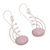 Opal dangle earrings, 'Elegant Eyes' - Pink Opal and Sterling Silver Dangle Earrings from Peru (image 2c) thumbail
