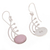 Opal dangle earrings, 'Elegant Eyes' - Pink Opal and Sterling Silver Dangle Earrings from Peru (image 2d) thumbail