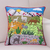 Cotton blend patchwork cushion cover, 'Andean Nature Scene' - Cotton Blend Nature Themed Patchwork Cushion Cover from Peru