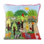 Cotton blend patchwork cushion cover, 'Summer in the Jungle' - Cotton Blend Nature-Themed Patchwork Cushion Cover from Peru (image 2a) thumbail
