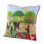 Cotton blend patchwork cushion cover, 'Summer in the Jungle' - Cotton Blend Nature-Themed Patchwork Cushion Cover from Peru (image 2c) thumbail
