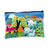 Cotton blend cosmetic case, 'Blue Alpaca Afternoon' - Patchwork Fair Trade Cosmetic Case with Peruvian Landscape (image 2a) thumbail