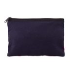 Cotton blend cosmetic case, 'Blue Alpaca Afternoon' - Patchwork Fair Trade Cosmetic Case with Peruvian Landscape
