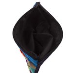 Cotton blend cosmetic case, 'Blue Alpaca Afternoon' - Patchwork Fair Trade Cosmetic Case with Peruvian Landscape