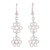 Sterling silver dangle earrings, 'Petals in the Snow' - Handcrafted Peruvian Sterling Silver Floral Earrings