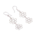 Sterling silver dangle earrings, 'Petals in the Snow' - Handcrafted Peruvian Sterling Silver Floral Earrings