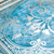 Reverse painted glass tray, 'Floral Marvel in Silver' - Reverse Painted Glass Tray in Blue and Silver from Peru (image 2e) thumbail