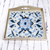 Reverse-painted glass tray, 'Celestial Paradise' - Reverse-Painted Glass Tray with Blue Floral Motifs from Peru (image 2b) thumbail