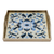 Reverse-painted glass tray, 'Celestial Paradise' - Reverse-Painted Glass Tray with Blue Floral Motifs from Peru (image 2c) thumbail