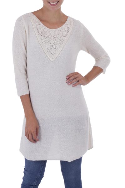 Cream 100% Alpaca Knit Tunic or Dress