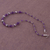 Amethyst beaded necklace, 'Universal Love' - Amethyst and Sterling Silver Beaded Necklace from Peru (image 2b) thumbail