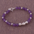 Amethyst beaded bracelet, 'Violet Orbs' - Amethyst and Sterling Silver Beaded Bracelet from Peru thumbail