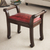 Mohena wood and leather bench, 'Majestic Seat' - Mohena Wood and Red Leather Bench from Peru