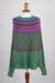 Alpaca blend poncho sweater, 'Jade Leaves' - Fair Trade Alpaca Blend Poncho with Leaf Motif (image 2) thumbail
