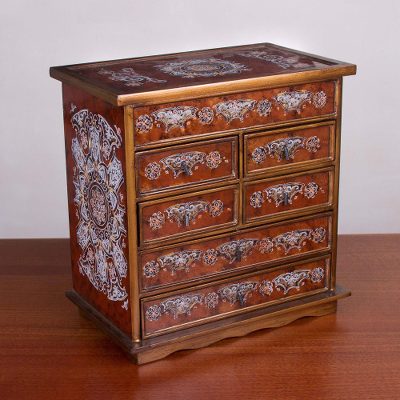 Large Wood Jewelry Chest With Six Drawers From Peru Loving