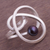 Cultured pearl cocktail ring, 'Dark Amazon Nest' - Abstract Style Sterling Silver Grey Pearl Cocktail Ring thumbail