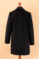 Alpaca blend coat, 'Elegance in Black' - Peruvian Alpaca Wool Blend Open Front Coat in Black