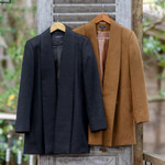 Alpaca blend coat, 'Elegance in Black' - Peruvian Alpaca Wool Blend Open Front Coat in Black