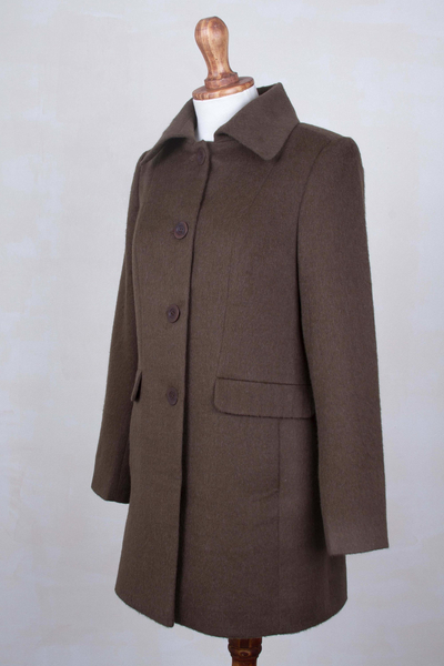Mantel aus Baby-Alpaka-Mischung - Extra weicher Mantel aus Baby-Alpaka-Merinowollmischung aus Peru